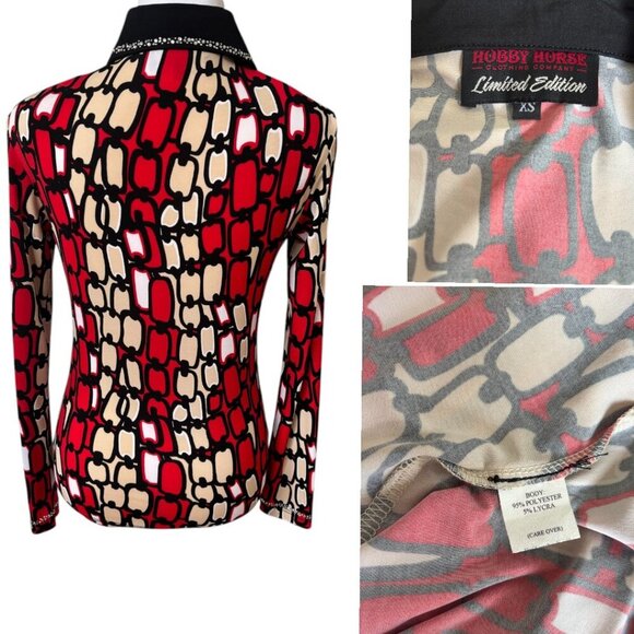 VINTAGE Y2K RARE EQUESTRIAN HOBBY HORSE WESTERN RETRO RHINESTONE TOP XSMALL #7 - Picture 4 of 4